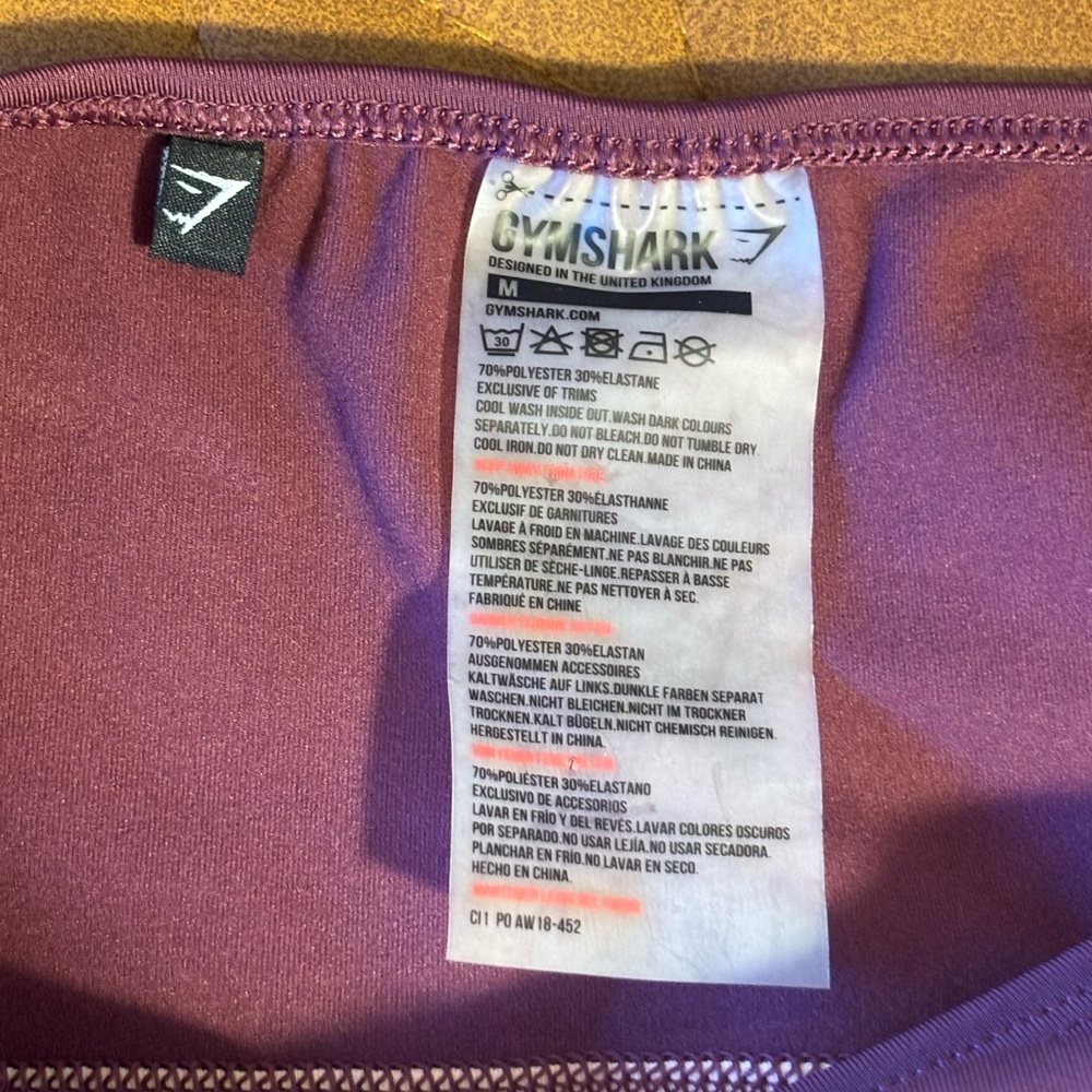 NWOT Gymshark Illusion Long Sleeve Top Dark Ruby/Blush Nude/Slate Lavender - Picture 7 of 9